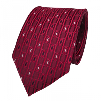 Designer Seidenkrawatte rot silber royalblau gemustert - Krawatte Seide Tie