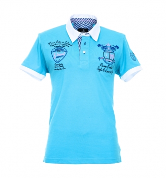 Pontto Herren Designer Polo Hemd Shirt türkis kurzarm Gr. S - Polohemd Poloshirt