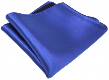 schönes gewebtes TigerTie Designer Satin Seideneinstecktuch in royal blau Uni