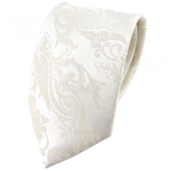 Hochzeit Seidenkrawatte ecrue creme Paisley Uni - Krawatte 100% reine Seide