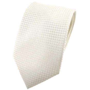 Hochzeit Seidenkrawatte creme kleine vierecke Uni - Krawatte 100% reine Seide