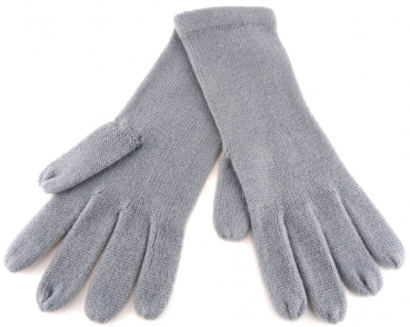 feine Strickhandschuhe in grau hellgrau Uni - Damen Handschuhe Größe M