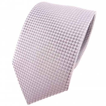 Hochzeit Seidenkrawatte silber gepunktet Uni - Krawatte 100% reine Seide