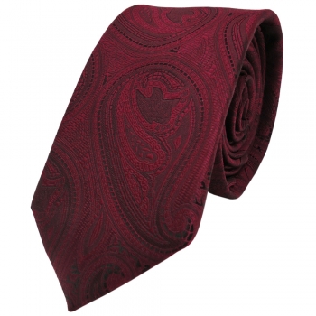 Modische TigerTie Krawatte rot weinrot schwarz paisley Muster - Binder Tie