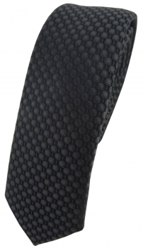 Modische schmale TigerTie Designer Krawatte anthrazit dunkelgrau gepunktet