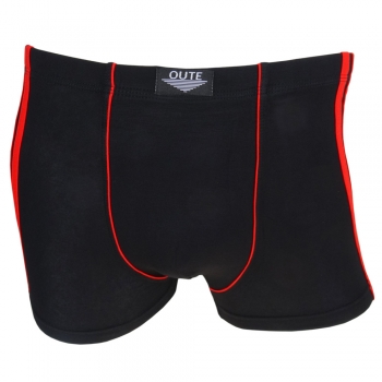 Boxershorts Pants Retro Shorts Unterhose schwarz-rot Baumwolle Gr. M