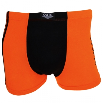 Shorts Boxershorts Unterhose Pants Retro orange-schwarz Baumwolle Gr. L