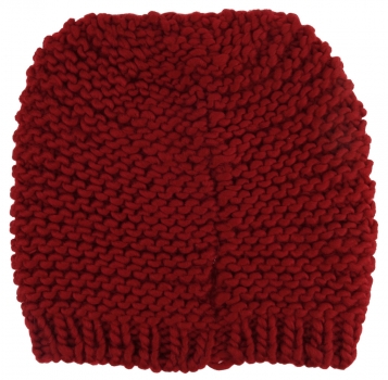 Damen Strickmütze rot dunkelrot Uni - Wintermütze  Mütze Größe M