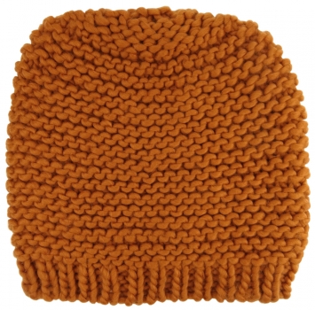Damen Strickmütze orange Uni - Wintermütze  Mütze Größe M