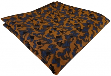 TigerTie Einstecktuch in braun bronze blau schwarz Camouflage gemustert