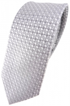 schmale TigerTie Hochzeit Seidenkrawatte in silber grau gemustert - Krawatte