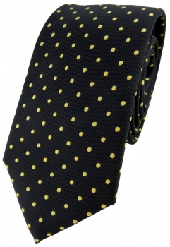 Modische TigerTie Designer Krawatte in schwarz gold gepunktet