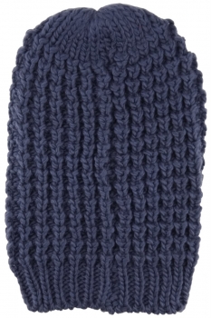 Strickmütze in dunkelblau Uni - Wintermütze - Mütze Größe M