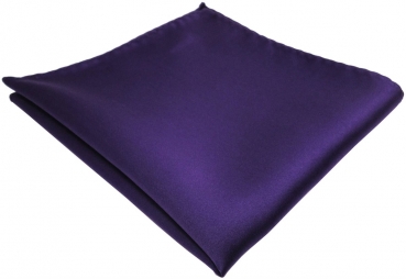 TigerTie Einstecktuch in dunkles lila violett einfarbig Uni - Größe 26 x 26 cm