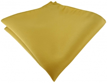 TigerTie Satin Einstecktuch in gold einfarbig Uni - Größe 26 x 26 cm