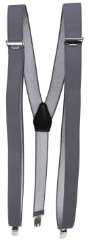 schmaler Hosenträger in grau anthrazit Uni mit Clip - verstellbar 75 bis 120 cm