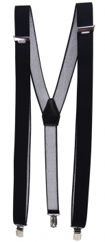 schmaler Hosenträger in schwarz Uni mit Clip - verstellbar 75 bis 120 cm