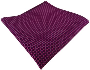 TigerTie Designer Seideneinstecktuch in lila violett purpur schwarz gepunktet