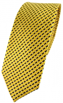 schmale TigerTie Designer Seidenkrawatte in gelb silber schwarz gestreift