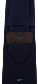 Blick. elementum - schmale Satin Seidenkrawatte in navy marine uni einfarbig