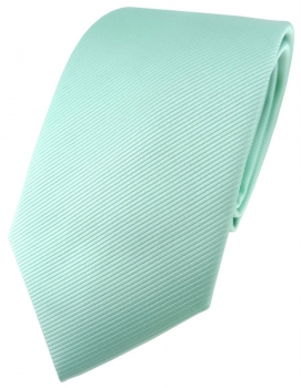 TigerTie Designer Krawatte in mint grün einfarbig Uni Rips