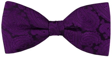 TigerTie Fliege in violett purple Paisley gemustert - Fliege 100% pure Seide