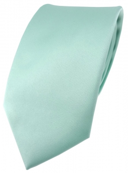 hochwertige TigerTie Satin Krawatte mint grün Uni einfarbig - Schlips Binder Tie
