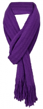 Schal in lila einfarbig mit Fransen - Schalgröße 170 x 35 cm