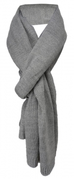 Schal in grau einfarbig - Schalgröße 190 x 55 cm