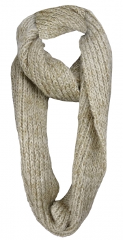 Loop Schal in beige braun - Strickschal Schlauchschal Rundschal