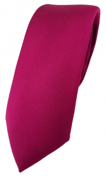 schmale TigerTie Designer Krawatte in beere feinrips uni einfarbig