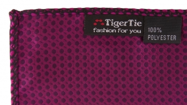 TigerTie Einstecktuch in lila violett purpur schwarz gepunktet - Gr. 30 x 30 cm