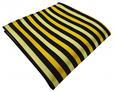 TigerTie Einstecktuch in gold schwarz gestreift - Tuch Polyester Gr. 25 x 25 cm