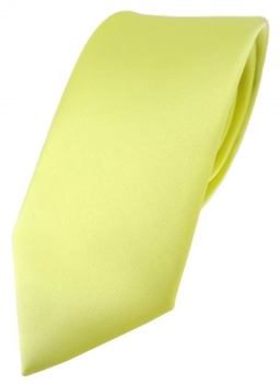 TigerTie Designer Krawatte in zitronengelb einfarbig Uni - Tie Schlips