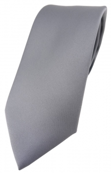 TigerTie Designer Krawatte in silbergrau einfarbig Uni - Tie Schlips