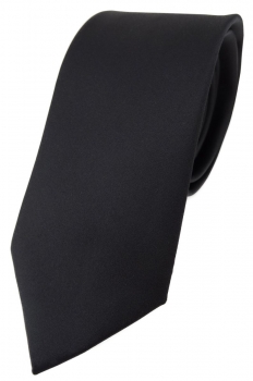 TigerTie Designer Krawatte in schwarz einfarbig Uni - Tie Schlips
