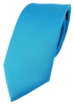 TigerTie Designer Krawatte in türkisblau einfarbig Uni - Tie Schlips