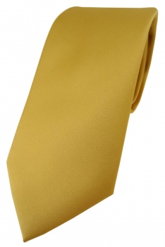TigerTie Designer Krawatte in gold einfarbig Uni - Tie Schlips