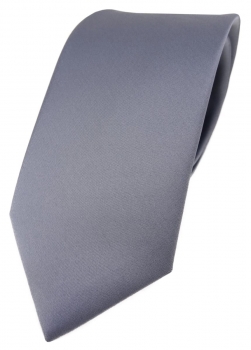 TigerTie Designer Krawatte in silber einfarbig Uni - Tie Schlips