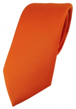 TigerTie Designer Krawatte in orange einfarbig Uni - Tie Schlips