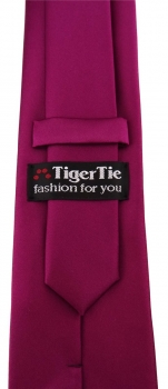 TigerTie Designer Krawatte in magenta einfarbig Uni - Tie Schlips