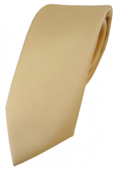 TigerTie Designer Krawatte in hellgold einfarbig Uni - Tie Schlips