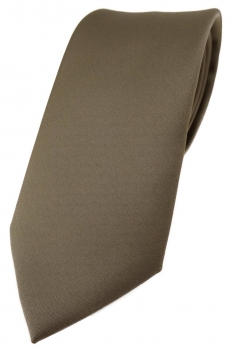 TigerTie Designer Krawatte in graubraun einfarbig Uni - Tie Schlips