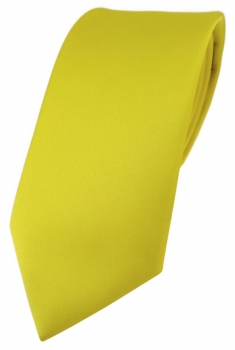TigerTie Designer Krawatte in gelb einfarbig Uni - Tie Schlips