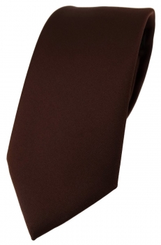 TigerTie Designer Krawatte in dunkelbraun einfarbig Uni - Tie Schlips