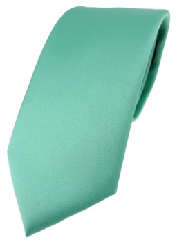 TigerTie Designer Krawatte in grün mint einfarbig Uni - Tie Schlips