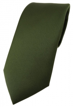 TigerTie Designer Krawatte in olivegrün einfarbig Uni - Tie Schlips