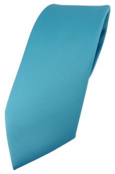 TigerTie Designer Krawatte in türkis einfarbig Uni - Tie Schlips