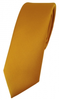 schmale TigerTie Designer Krawatte orange gelborange einfarbig Uni - Tie Schlips