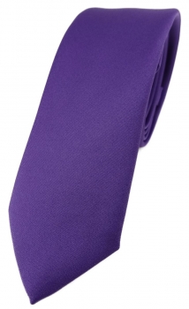 schmale TigerTie Designer Krawatte blaulila violett einfarbig Uni - Tie Schlips